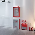Indoor Fire Safety Equipment Setup With Hydrant Extinguishers And Eyewash Station 3d model