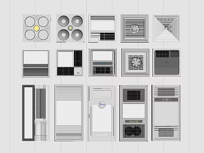 Various Types of Ventilation and Air Conditioning System Design Illustrations 3d model