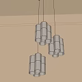 Modern Cylindrical Pendant Lights Cluster Hanging In Interior Ceiling Design 3d model