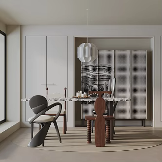Modern table combination 3d model