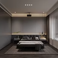 Modern Walk in Closet With Dark Cabinets And Lighting 3d model