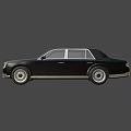 Black Luxury Sedan With Classic Design Silver Trim And Elegant Wheel Details