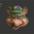 Cartoon Animal Character Head Wearing Purple Green Cap With Yellow G Letter