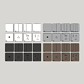 Switch socket panel combination 3d model