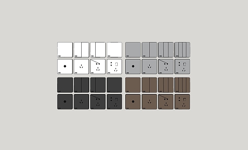 Switch socket panel combination 3d model