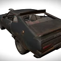 Rusty Vintage Muscle Car Modified With Hood Mounted Supercharger And Worn Exterior Design