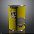 Life of Luxury Soup in Yellow Can with Bowl of Soup