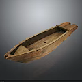 Handcrafted Wooden Boat With Simple Design And Natural Wood Texture For Traditional Water Transport