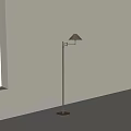 Brass Floor Lamp With Adjustable Arm And Conical Shade For Modern Interior 3d model