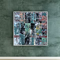 Modern abstract painting simple gray living room abstract decorative painting 3d model