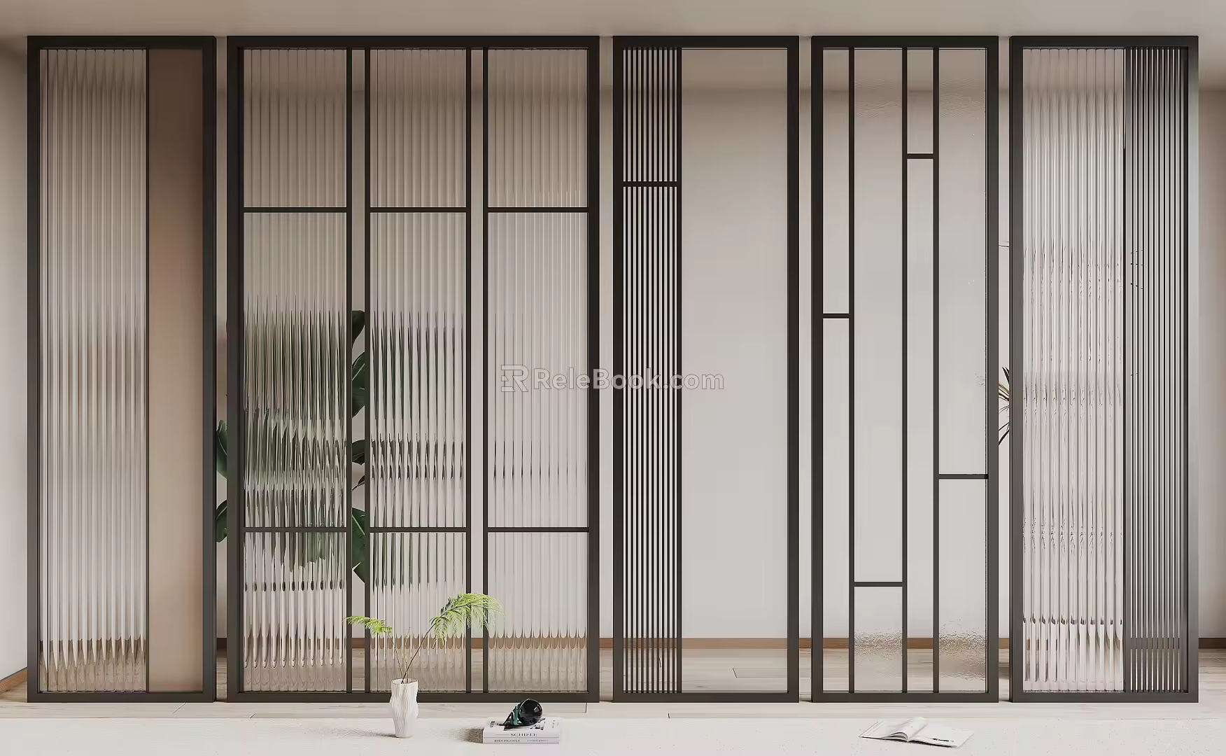Iron glass partition 3d model
