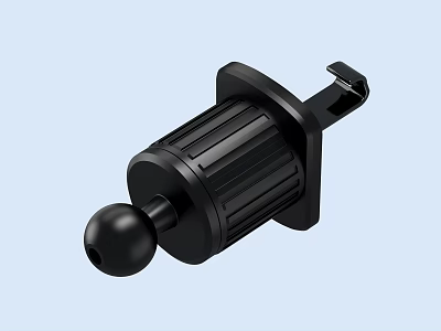 Household Black Plastic Ball Head Mount With Secure Clip Design 3d model