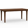 Modern Brown Wooden Dining Table With Rectangular Shape And Sleek Design 3d model
