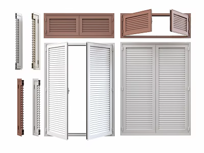 Various Styles And Colors Of Window Blinds For Home Interior Decoration 3d model
