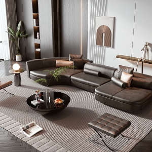 Sofa coffee table combination 3d model