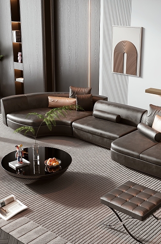 Sofa coffee table combination 3d model