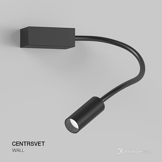 Black Modern Wall Mounted Downlight Spotlight With Flexible Adjustable Arm Design 3d model 