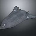 Grey Flying Wing Model With White Arrows And X Marks On Surface Design
