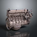 Metallic Automotive Engine With Multi Cylinder Structure And Mechanical Components