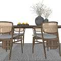 Quiet Dining Table and Chair Combination Dining Table and Chair 3d model