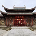 Chinese Ancient Architecture Ancestral Temple Building Group Game 3d model