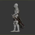 Medieval Knight Armor Shiny Silver Full Body With Detailed Metal Design