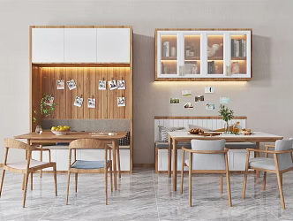 Nordic multi-function dining seat 3d model