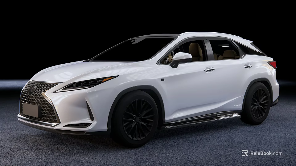 White Lexus SUV With Sleek Exterior Design And Black Alloy Wheels 3d model 