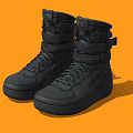 Stylish Modern Black High Top Boots With Structured Upper And Laces