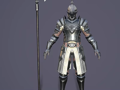 Armored Warrior Character And Mythical Creature In Fantasy Armor Setting 3d model