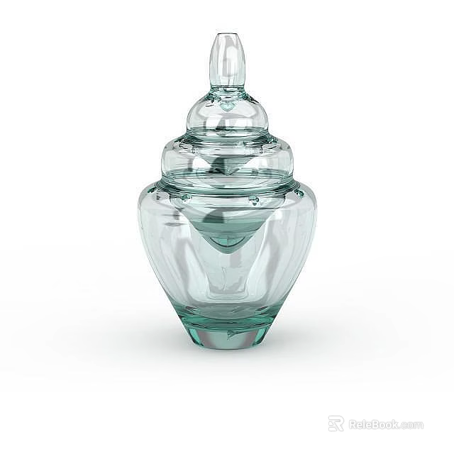 Modern Storage Cabinet With Transparent Glass Jars For Organizing Home Items 3d model 