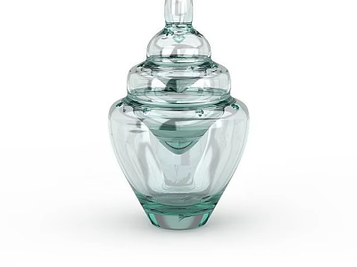 Modern Storage Cabinet With Transparent Glass Jars For Organizing Home Items 3d model