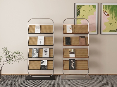 Modern Bookshelf Magazine Rack Bookshelf Combination model