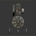 Rusty Vintage Air Compressor With Motor Tank Wheels And Industrial Design