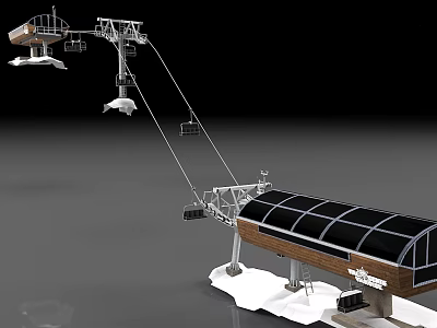 Cable Car Snow Cable Car Ski Resort Cable Car Tourist Sightseeing Cable Car 3d model