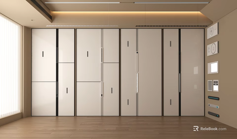Modern Ceiling Design With Linear Lighting For Interior 3d model 