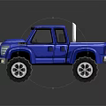 Rugged Off Road Terrain With Blue Toy Truck And Muddy Trails