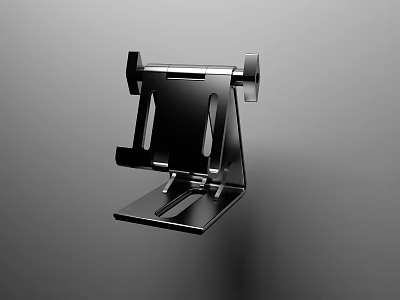 Black Adjustable Phone Stand for Daily Life Supplies with Sturdy Design 3d model