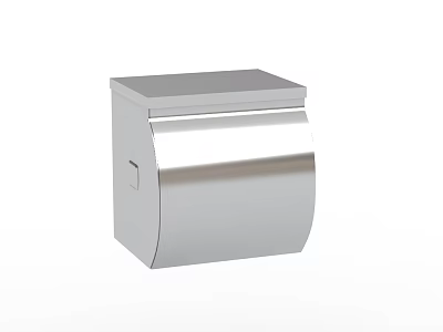 Stainless Steel Wall Mounted Bathroom Toilet Paper Holder With Modern Covered Design 3d model