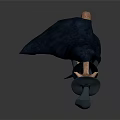 Bent Wizard Rat Character In Blue Robe With Tall Hat And Walking Cane