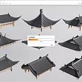 Chinese-style Eaves Combined Building Roof Ancient Building Component Roof Component Door Head 3d model