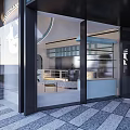 Modern Dessert Shop Interior Design With Open Kitchen And Glass Display Counter