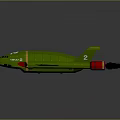 Green Space Shuttle Model With Yellow Stripes Red Rocket Boosters And Front Logo