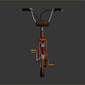 Red Vintage Bicycle With Brown Seat And Silver Frame On Reflective Surface