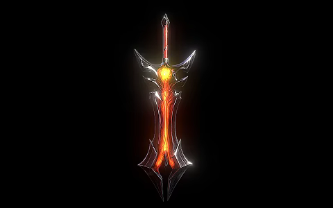 Modern Long Sword Science Fiction Sword Dark Sword 3d model