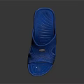 Blue Slippers With Cross Strap Design And Textured Sole For Comfortable Indoor Wear