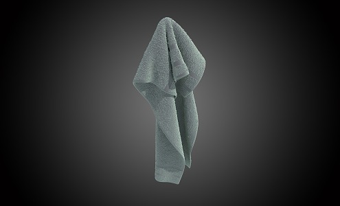 Cotton Towel Gray Green Towel Wash Cotton Wash Towel Kitchen and Bathroom Supplies Bathroom Supplies 3d model