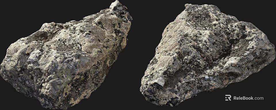 Natural Rock Specimens With Rough Textured Surface And Geologic Characteristics 3d model