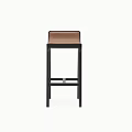 Modern Contemporary Bar Stool With Black Frame And Brown Seat Design