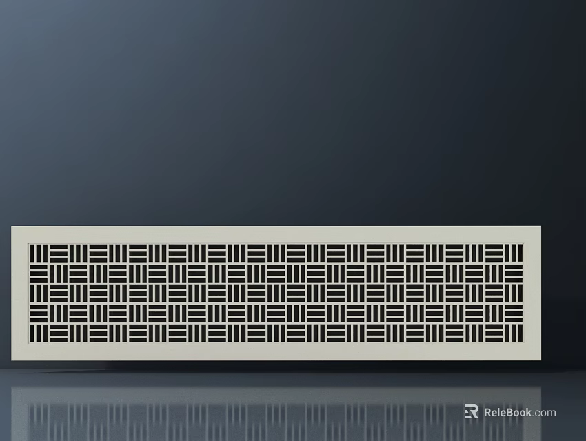 Modern Light Colored Interior Partition With Intricate Grid Geometric Design 3d model